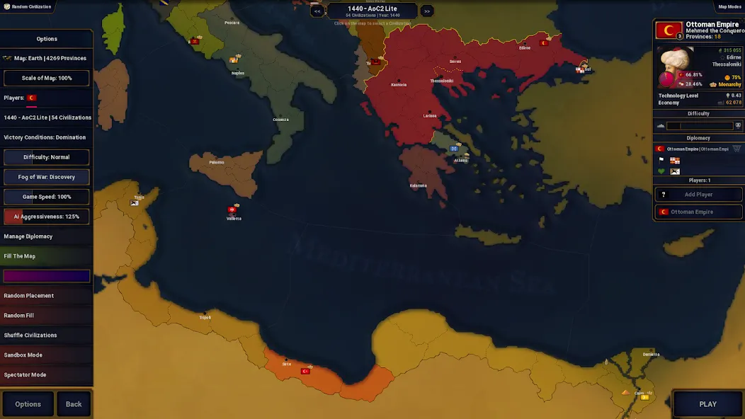 Age of History II - Lite [MOD: безлимитные ресурсы и открыты все сценарии] на Андроид — скриншот 2