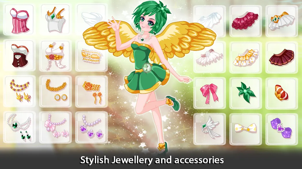 Скачать взлом Dress Up Angel Anime Girl Game [MOD: безлимитные монеты и все наряды] — скриншот 3