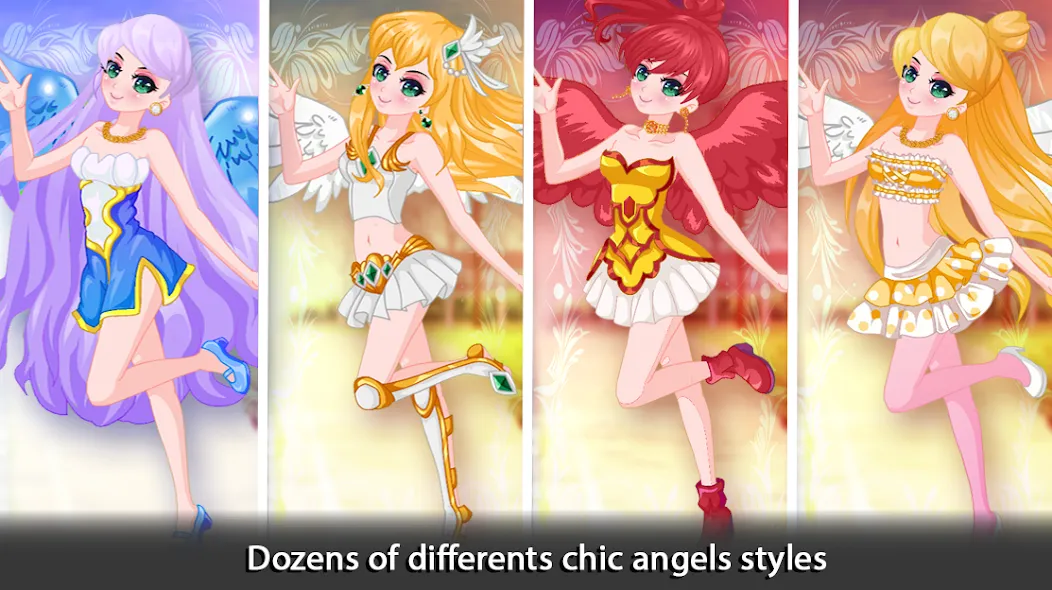 Скачать взлом Dress Up Angel Anime Girl Game [MOD: безлимитные монеты и все наряды] — скриншот 4