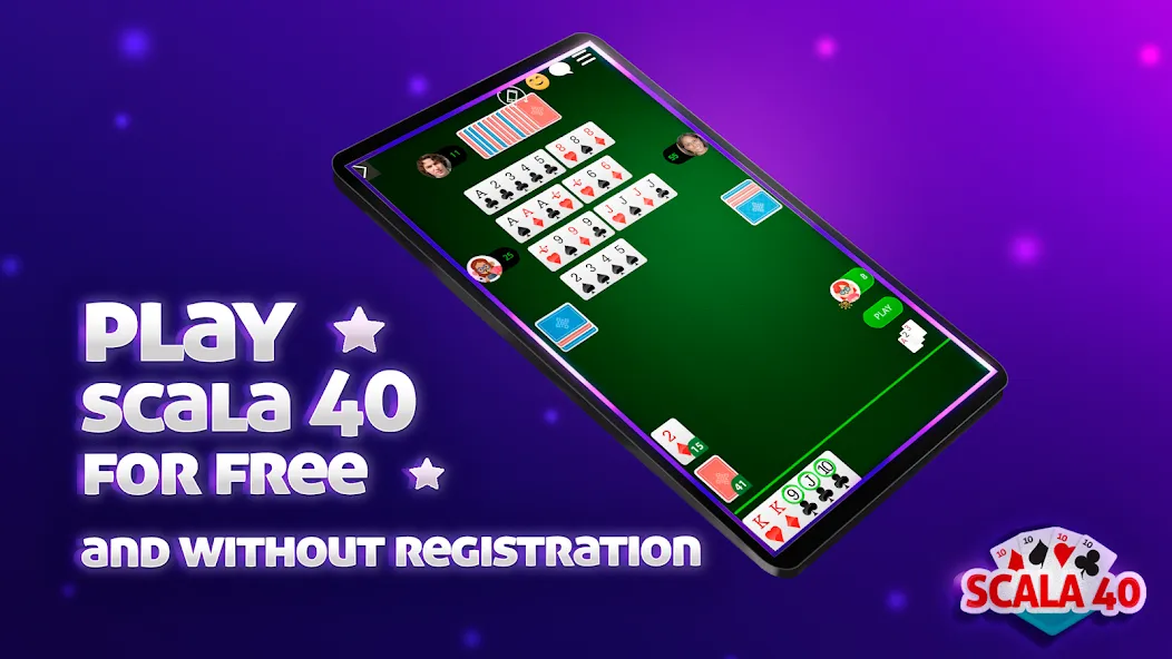 Скачать взлом Scala 40 Online - Card Game [MOD: онлайн игра без рекламы] — скриншот 1