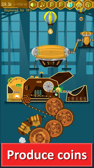 Взломанная Steampunk Idle Gear Spinner [MOD: безлимитные деньги и ускоренная прокачка] на Андроид — скриншот 2