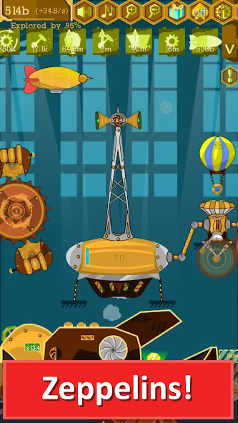 Взломанная Steampunk Idle Gear Spinner [MOD: безлимитные деньги и ускоренная прокачка] на Андроид — скриншот 4