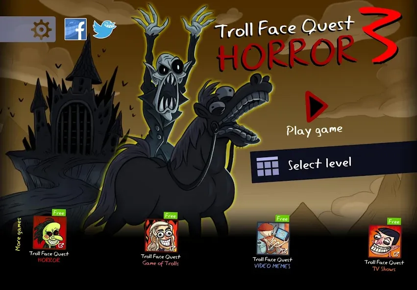 Troll Face Quest: Horror 3 [MOD: безлимитные подсказки и открыты все уровни] на Андроид — скриншот 1