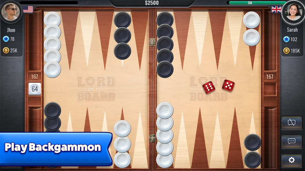 Скачать взлом Backgammon - Lord of the Board [MOD: безлимитные монеты и открыты все функции] — скриншот 1