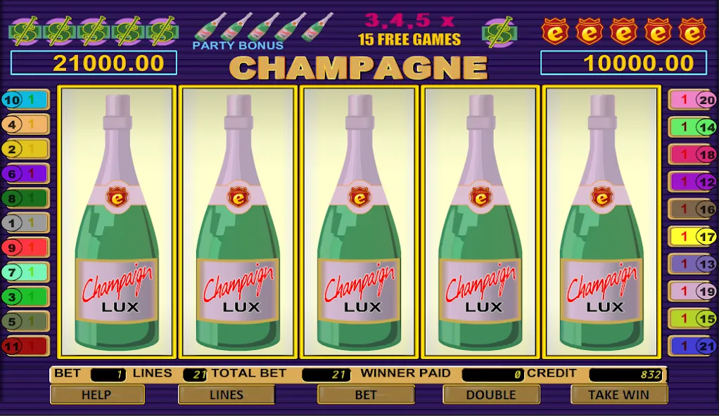 Взломанная Champagne Slot [MOD: безлимитные монеты и бонусы] на Андроид — скриншот 2