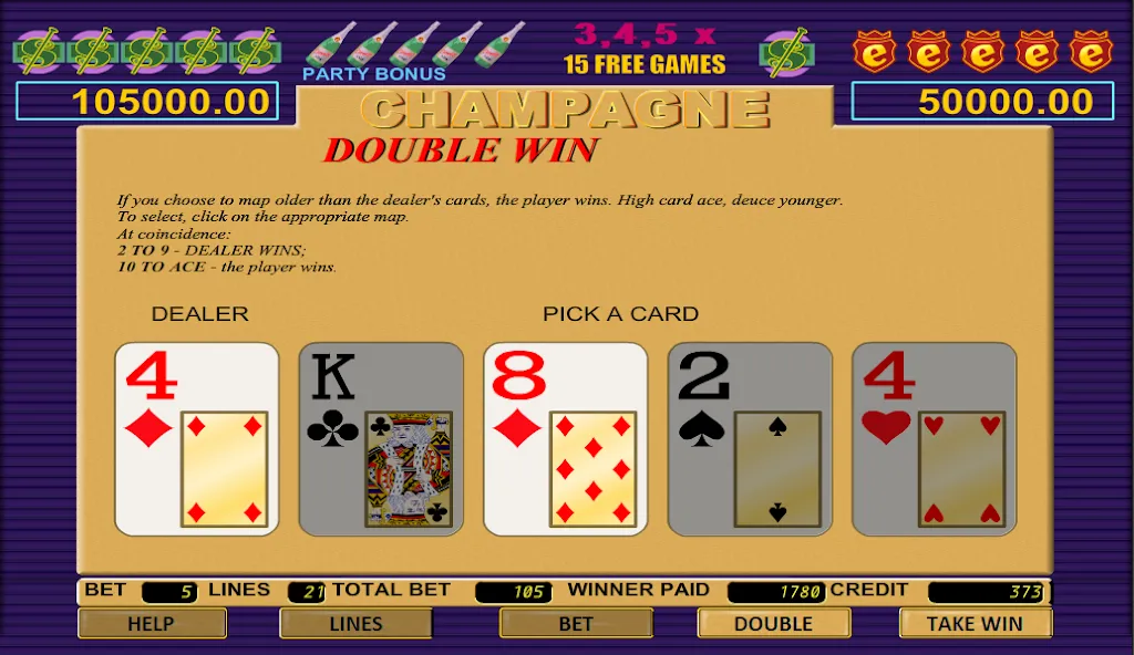 Взломанная Champagne Slot [MOD: безлимитные монеты и бонусы] на Андроид — скриншот 3
