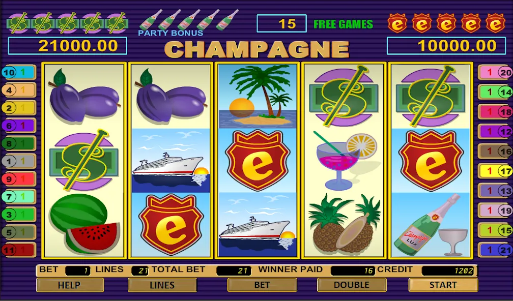 Взломанная Champagne Slot [MOD: безлимитные монеты и бонусы] на Андроид — скриншот 4