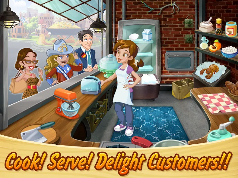 Kitchen Scramble: Cooking Game [MOD: безлимитные монеты и все рецепты] на Андроид — скриншот 1