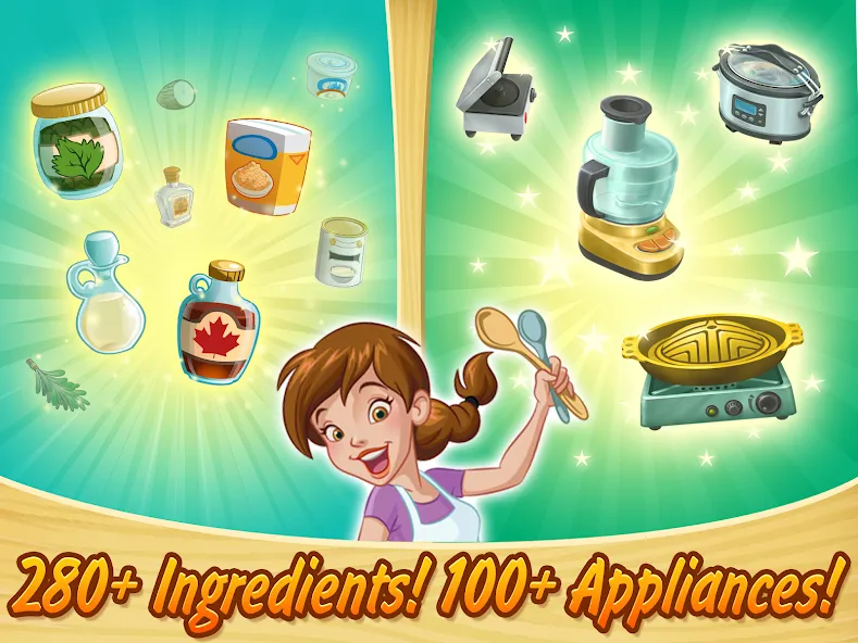 Kitchen Scramble: Cooking Game [MOD: безлимитные монеты и все рецепты] на Андроид — скриншот 3