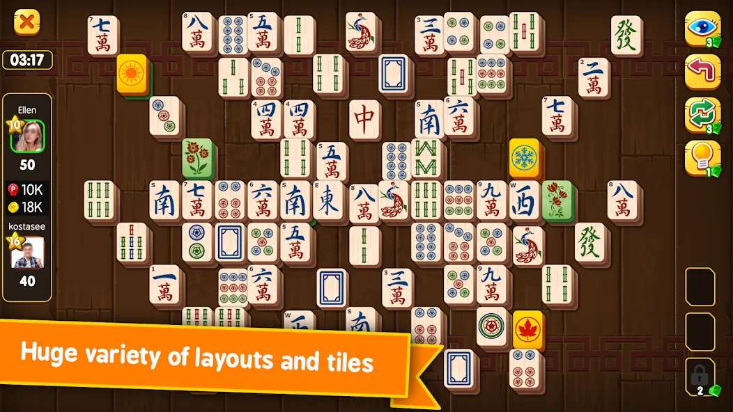 Скачать Mahjong Duels [MOD: безлимитные монеты и все уровни] — скриншот 1