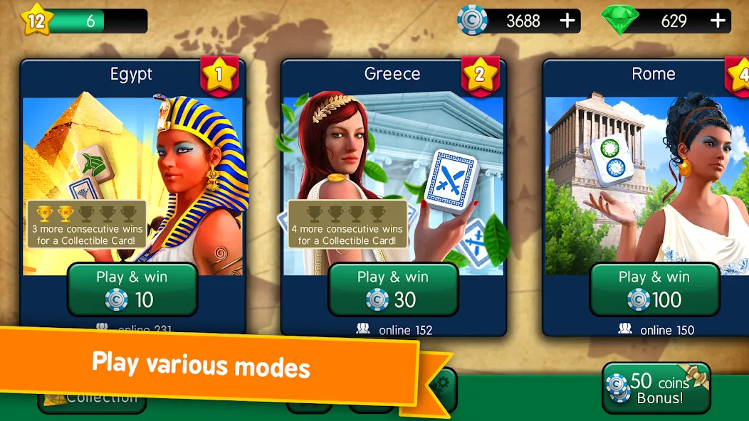 Скачать Mahjong Duels [MOD: безлимитные монеты и все уровни] — скриншот 2