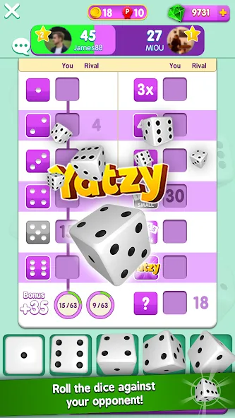 Скачать взлом Yatzy Duels Live Tournaments [MOD: безлимитные кубики и все турниры] — скриншот 1