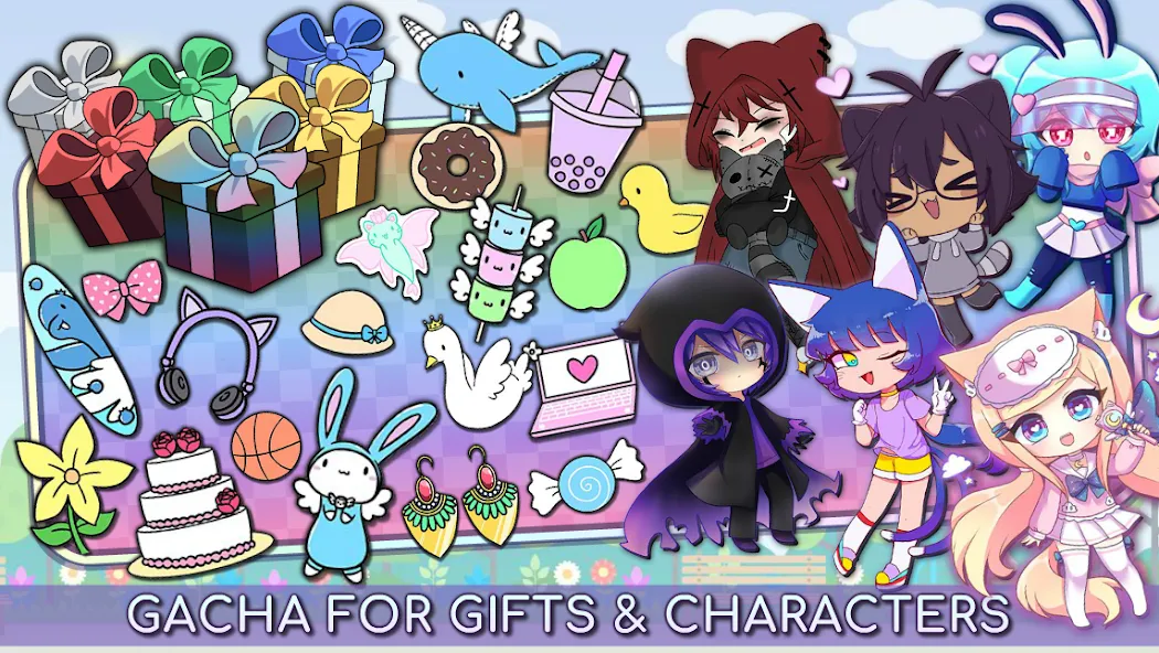 Скачать Gacha Life [MOD: безлимитные деньги и все персонажи] на телефон — скриншот 2