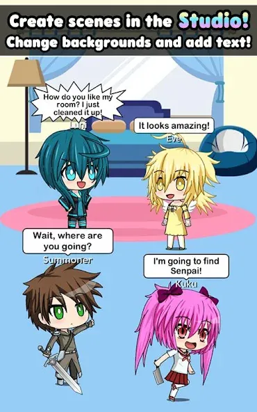 Скачать Pocket Chibi - Anime Dress Up [MOD: безлимитные монеты и алмазы] — скриншот 3