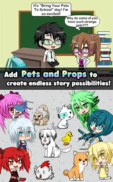 Скачать Pocket Chibi - Anime Dress Up [MOD: безлимитные монеты и алмазы] — скриншот 4