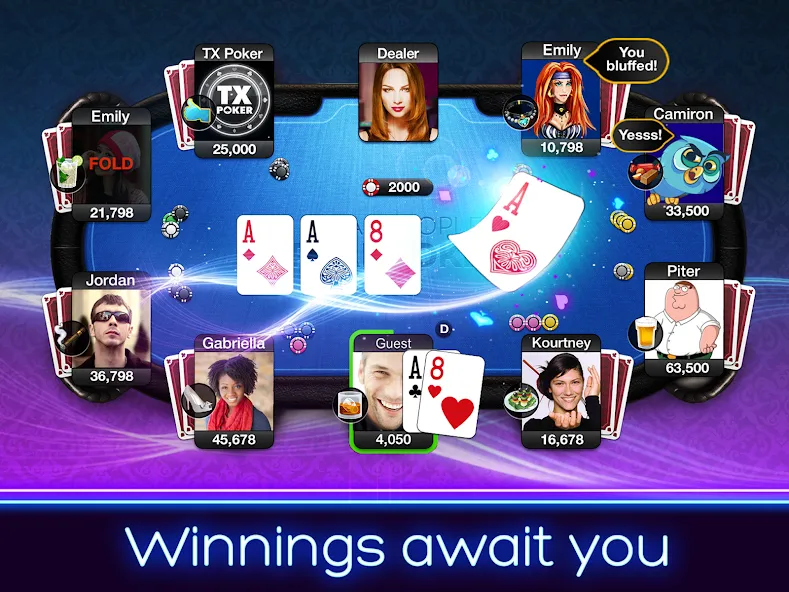 Скачать TX Poker - Texas Holdem Poker [MOD: безлимитные фишки и все функции открыты] — скриншот 2
