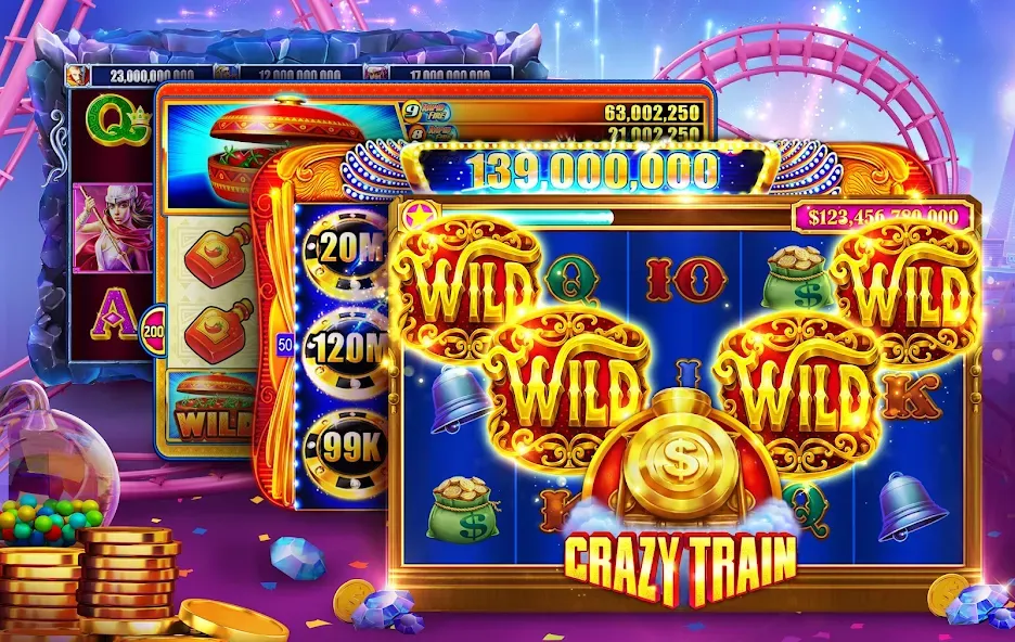 Взломанная Slotomania™ Slots Casino Games [MOD: безлимитные монеты и бесплатные вращения] на Андроид — скриншот 1
