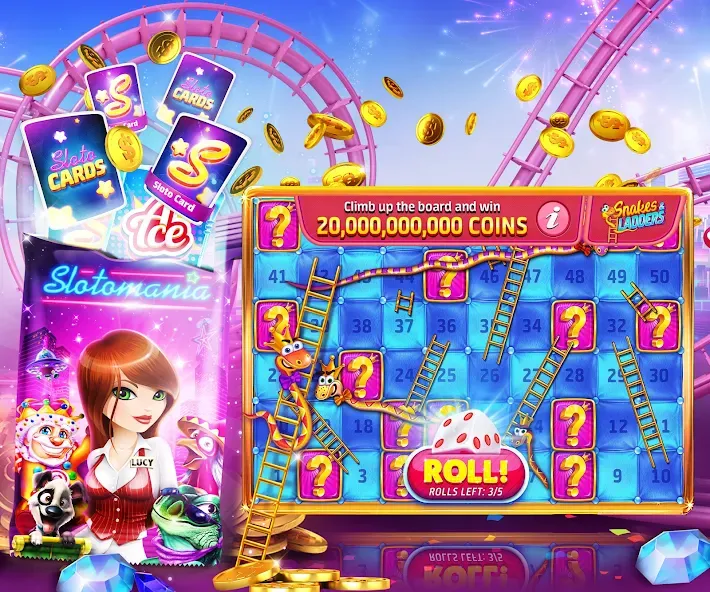 Взломанная Slotomania™ Slots Casino Games [MOD: безлимитные монеты и бесплатные вращения] на Андроид — скриншот 5