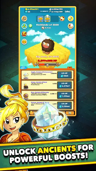 Clicker Heroes - Idle RPG [MOD: безлимитные деньги и урон] на Андроид — скриншот 1
