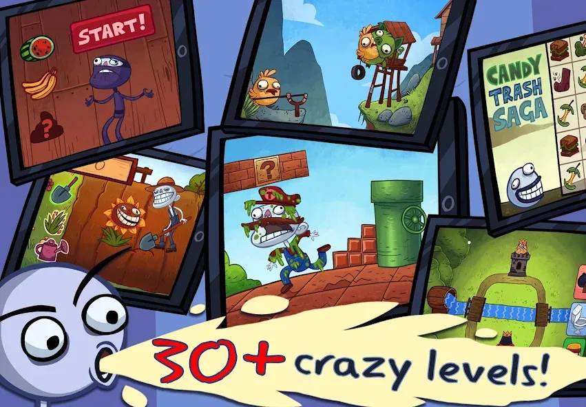 Скачать Troll Face Quest: Video Games [MOD: открыты все уровни и подсказки] — скриншот 1