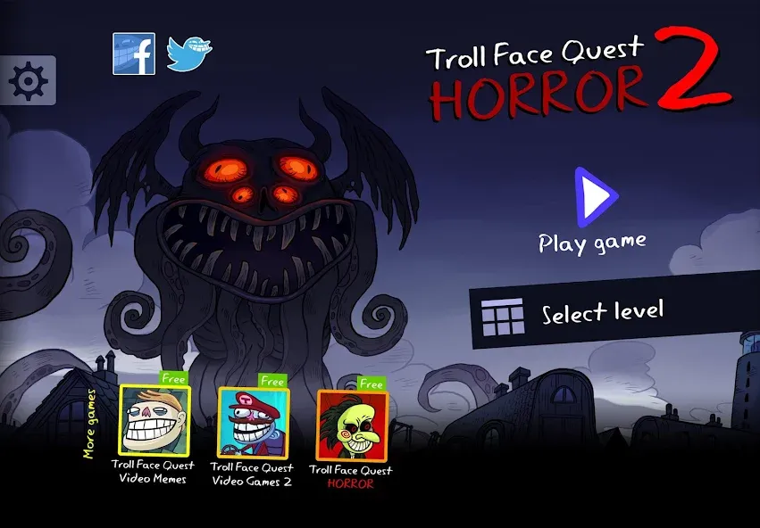 Скачать Troll Face Quest: Horror 2 [MOD: безлимитные подсказки и открыты все уровни] на телефон — скриншот 1