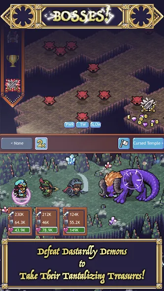 Скачать Cave Heroes:Idle Dungeon RPG [MOD: безлимитные ресурсы и усиленные герои] на телефон — скриншот 2