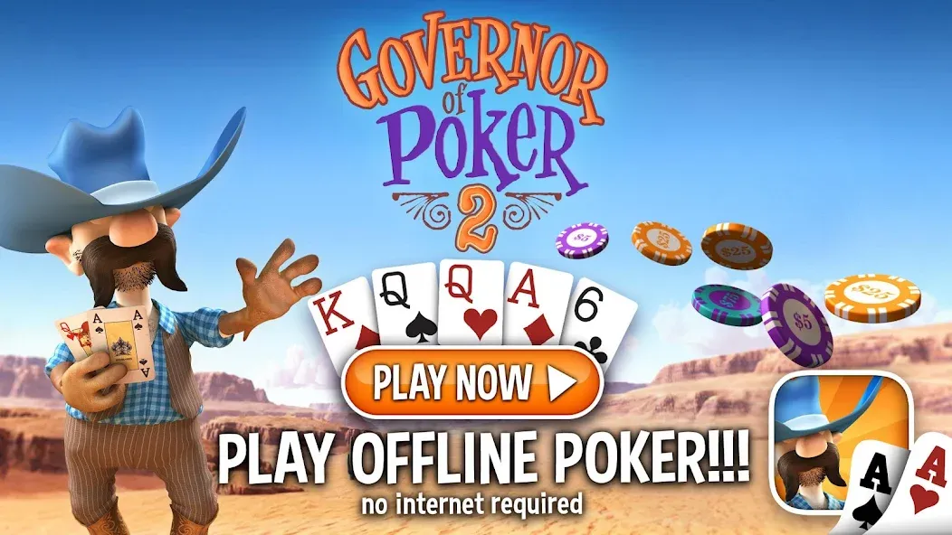 Governor of Poker 2 - Offline [MOD: безлимитные деньги и все турниры] (Бесплатно / APK) — скриншот 1