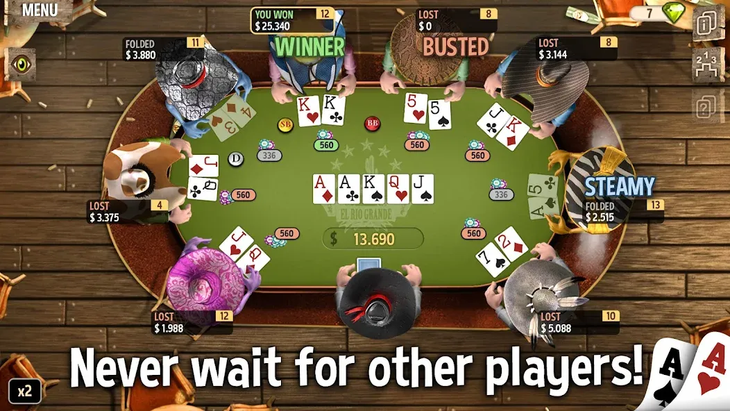 Governor of Poker 2 - Offline [MOD: безлимитные деньги и все турниры] (Бесплатно / APK) — скриншот 2