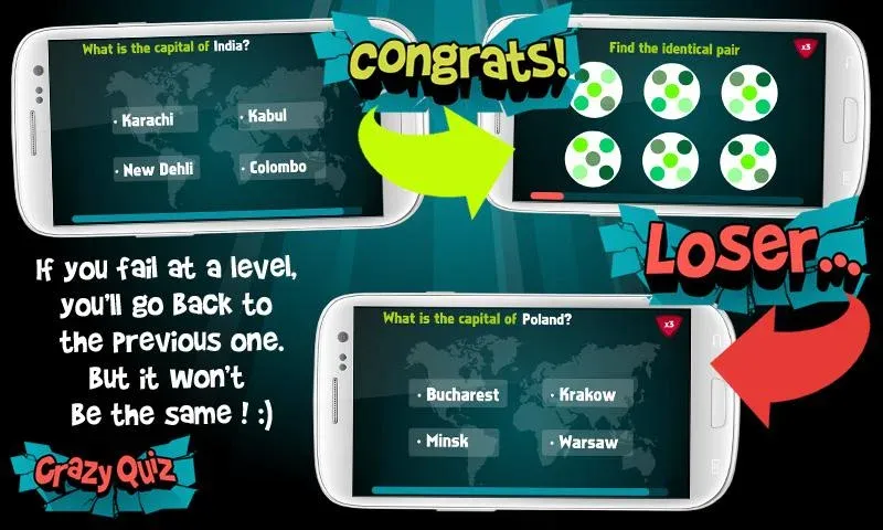 Взломанная Crazy Quiz [MOD: безлимитные подсказки и открыты все категории] на Андроид — скриншот 4