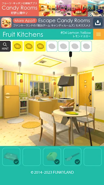 Взломанная Escape Fruit Kitchens [MOD: открыты все фруктовые кухни] на Андроид — скриншот 1
