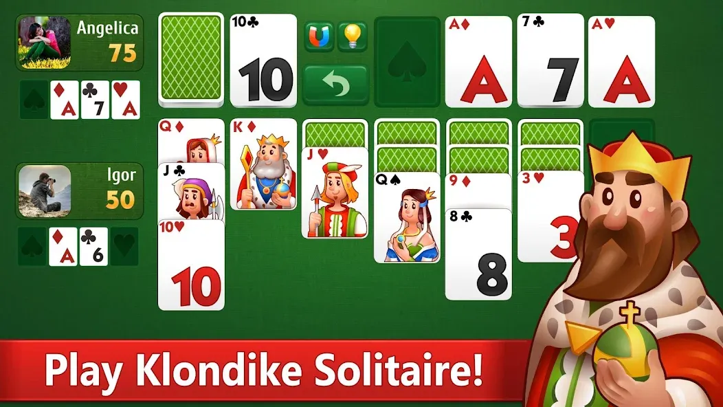 Скачать Klondike Solitaire card game [MOD: без рекламы и безлимитные подсказки] — скриншот 1