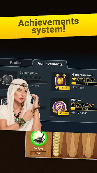 Скачать Backgammon Long Arena [MOD: безлимитные монеты и открыты все столы] на телефон — скриншот 4