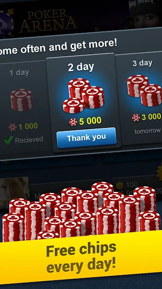 Скачать взлом Poker Arena: texas holdem game [MOD: безлимитные фишки и открыты все столы] — скриншот 2