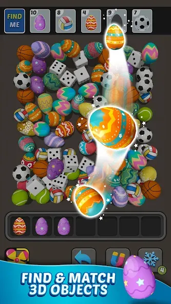 Triple Find - Match Triple 3D [MOD: безлимитные подсказки и открыты уровни] последняя версия — скриншот 1