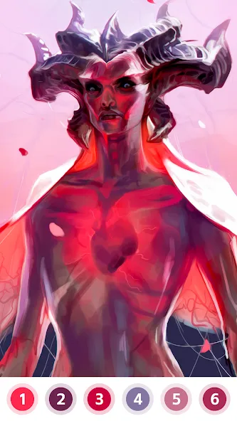Скачать Angel & Devil Paint by Number [MOD: бесплатные подсказки и краски] — скриншот 3