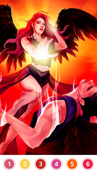 Скачать Angel & Devil Paint by Number [MOD: бесплатные подсказки и краски] — скриншот 4