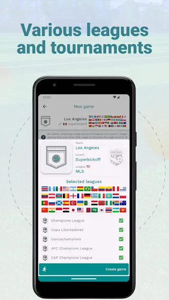Superkickoff - Soccer manager [MOD: безлимитные деньги и ресурсы] — Скачать бесплатно (APK) — скриншот 2