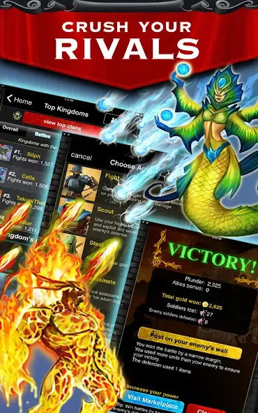 Kingdoms at War: Hardcore PVP [MOD: безлимитные ресурсы и усиленная армия] на Андроид — скриншот 3