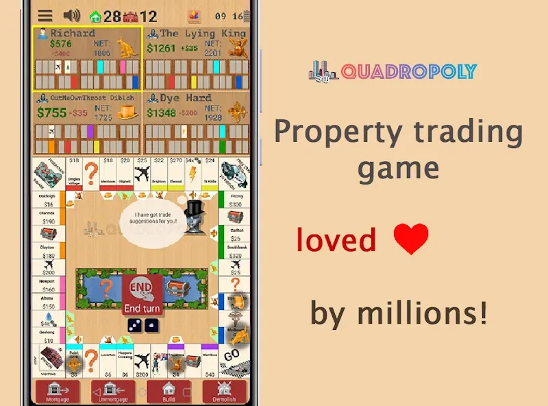 Quadropoly - Classic Business [MOD: безлимитные деньги и бонусы] последняя версия — скриншот 1