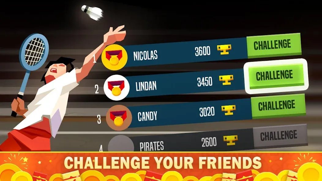Скачать взлом Badminton League [MOD: безлимитные деньги и энергия] — скриншот 5