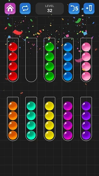 Ball Sort Puzzle - Color Game [MOD: без рекламы и все уровни открыты] (Бесплатно / APK) — скриншот 5