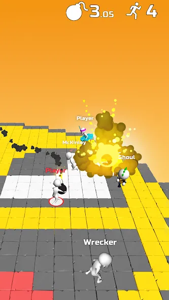 Взломанная Do Not Boom .io - Tag io game [MOD: взрывная игра в жанре io без ограничений] на Андроид — скриншот 4