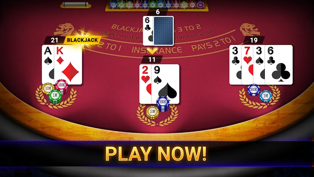 Взломанная Blackjack 21: online casino [MOD: безлимитные фишки и разблокированы столы] на Андроид — скриншот 3