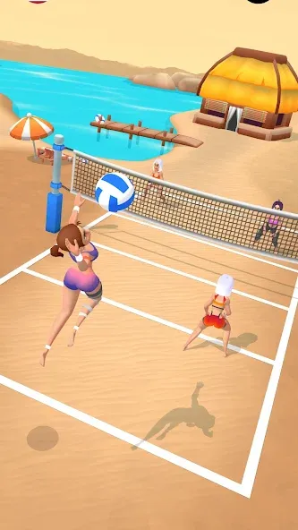 Beach Volleyball Game [MOD: безлимитные монеты и все уровни] на Андроид — скриншот 1