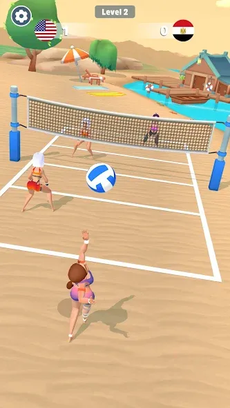Beach Volleyball Game [MOD: безлимитные монеты и все уровни] на Андроид — скриншот 4