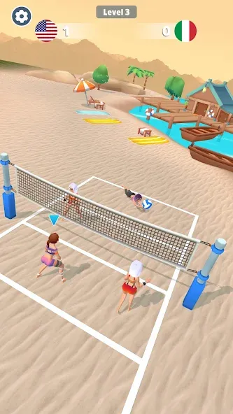 Beach Volleyball Game [MOD: безлимитные монеты и все уровни] на Андроид — скриншот 5