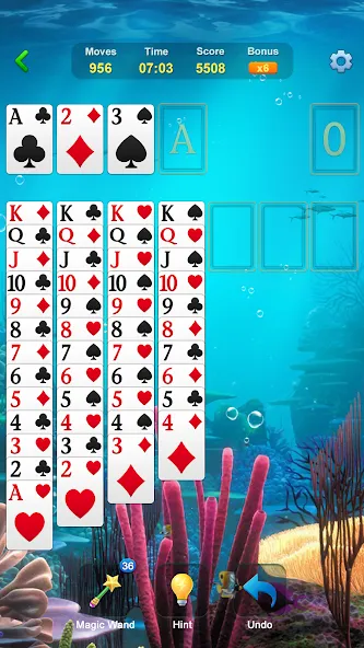 Скачать Solitaire - Classic Card Games [MOD: без рекламы и безлимитные подсказки] на телефон — скриншот 2