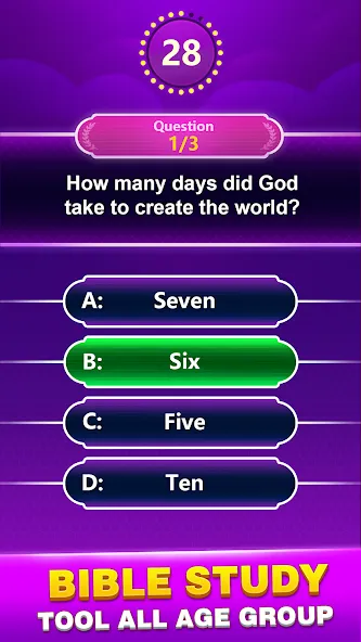 Bible Trivia - Word Quiz Game [MOD: все библейские викторины разблокированы] (Бесплатно / APK) — скриншот 1