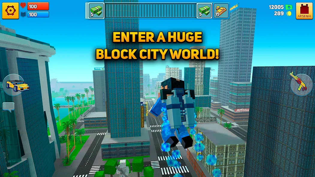 Взломанная Block City Wars: Pixel Shooter [MOD: безлимитные деньги и оружие] на Андроид — скриншот 2