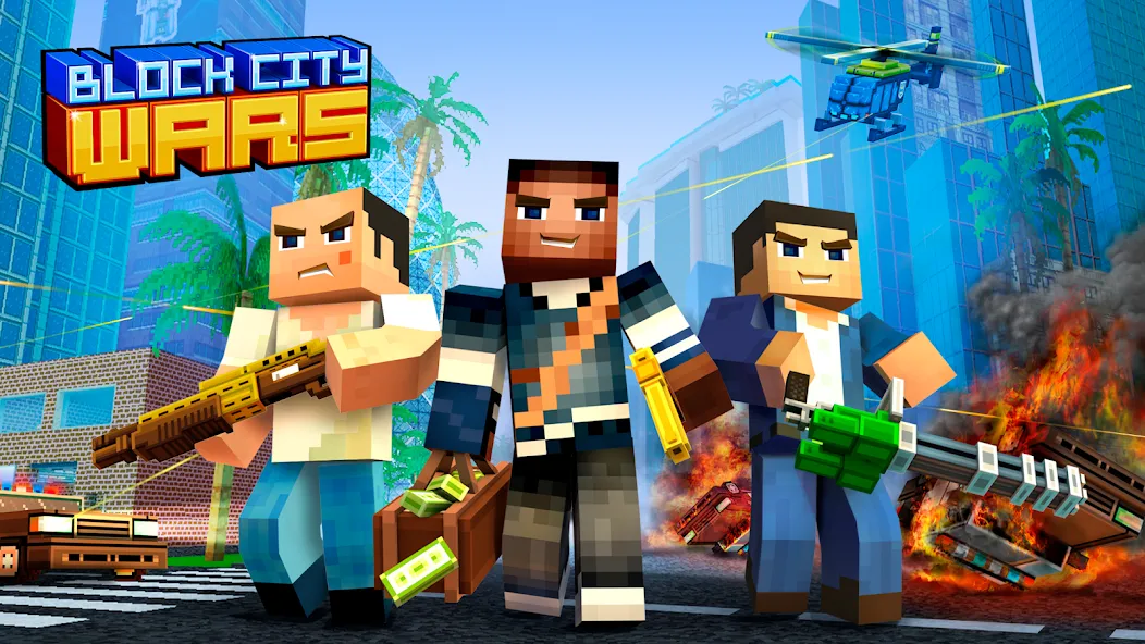 Взломанная Block City Wars: Pixel Shooter [MOD: безлимитные деньги и оружие] на Андроид — скриншот 5